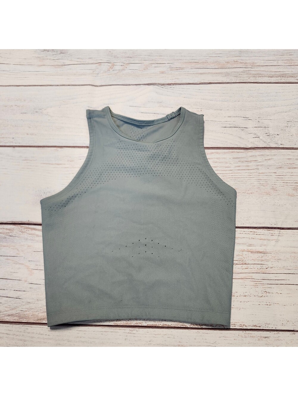 Lululemon Women's Gray Perforated Racerback Crop Top Tank Small